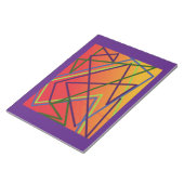 オレンジと赤のデザインの明るい線お洒落 ノートパッド (アングル)