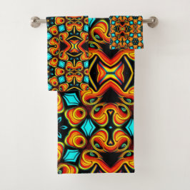 オレンジと赤のバスタオオルセット バスタオルセット