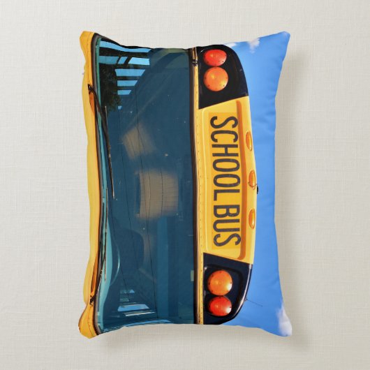 オレンジと赤のライトが付いたスクールバス アクセントクッション (正面(垂直))