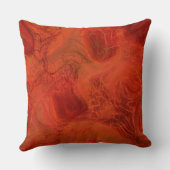 オレンジと赤の大理石の抽象芸術 クッション (裏面)