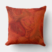 オレンジと赤の大理石の抽象芸術 クッション (正面)