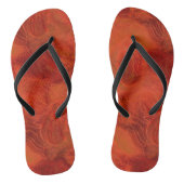 オレンジと赤の大理石の抽象芸術 ビーチサンダル (ソール)