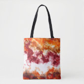 オレンジと赤の大理石 トートバッグ (正面)