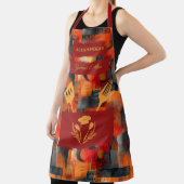 オレンジと赤の抽象芸術エプロンはっきりした- Monochrome エプロン (インサイチュ)