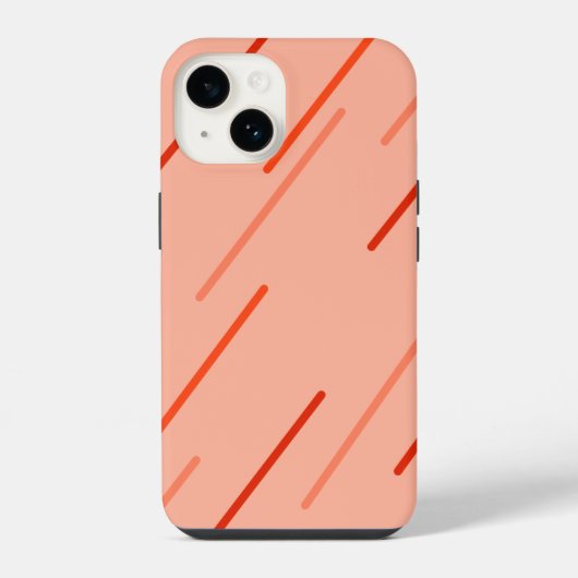 オレンジと赤の色合い iPhoneケース (裏面)