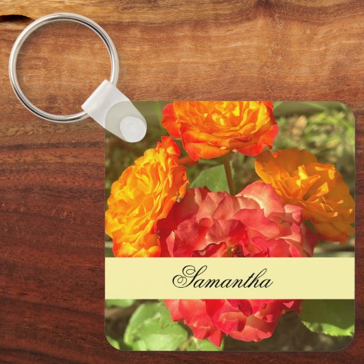 オレンジと赤の花園 キーホルダー (正面)