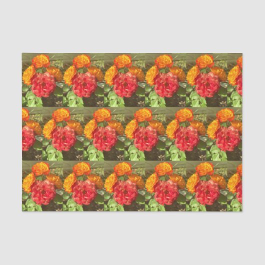 オレンジと赤の花園 薄葉紙 (正面)