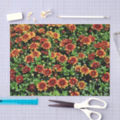 オレンジと赤の花 薄葉紙 (クラフト)