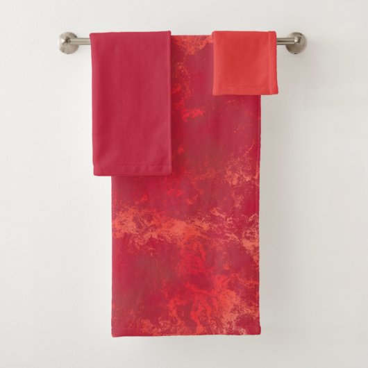 オレンジと赤 バスタオルセット (インサイチュ)