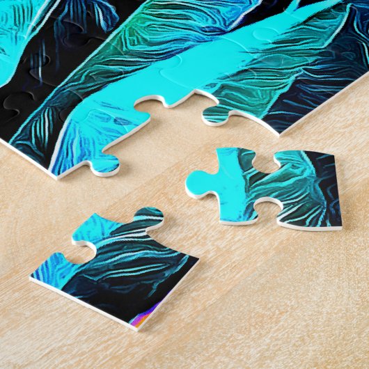 オレンジと金ゴールドアートチューリップ ジグソーパズル (側面)