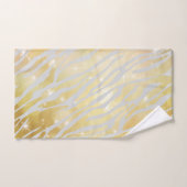 オレンジと金ゴールドゼブラパターン バスタオルセット (ハンドタオル)