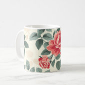 オレンジと金ゴールドバラフローラ コーヒーマグカップ (正面左)