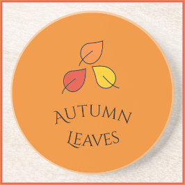 オレンジと金ゴールド紅葉デザインコースター コースター