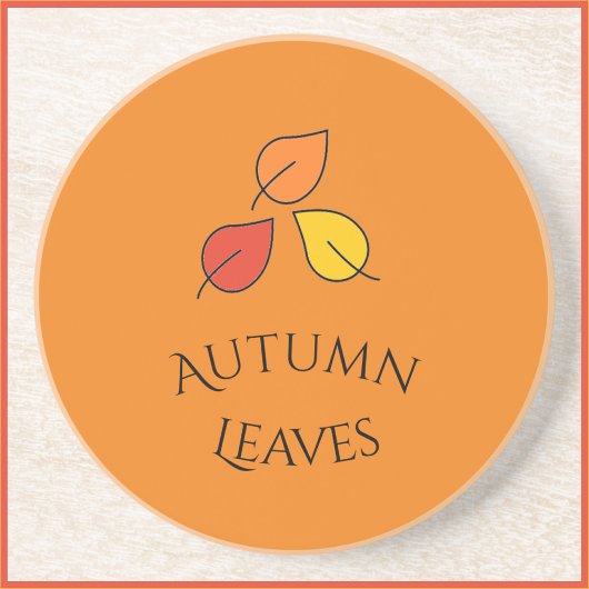 オレンジと金ゴールド紅葉デザインコースター コースター