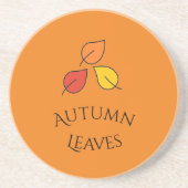 オレンジと金ゴールド紅葉デザインコースター コースター (正面)
