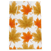 オレンジと金ゴールド紅葉 ミディアムペーパーバッグ (正面)