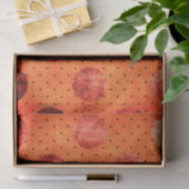 オレンジと銅ルック水玉模様ティッシュペーパー 薄葉紙 (ギフト)