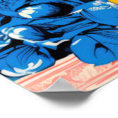 オレンジと青い葉の時を超える静物画 ポスター (角)