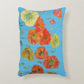 オレンジと青のケシのデコークッション アクセントクッション (正面(垂直))