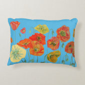 オレンジと青のケシのデコークッション アクセントクッション (裏面)