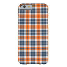 オレンジと青のスポーティな格子縞