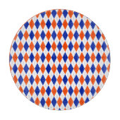 オレンジと青のダイヤモンドアーガイル カッティングボード (正面)