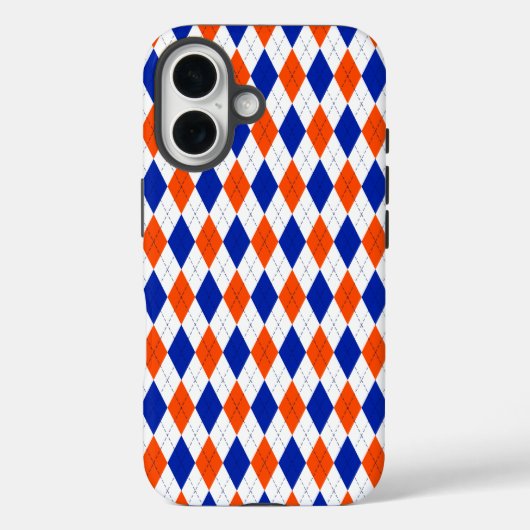 オレンジと青のダイヤモンドアーガイル Case-Mate iPhoneケース (裏面)