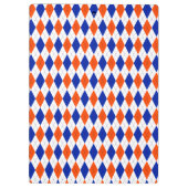 オレンジと青のダイヤ名門私立校風のモンドのパタアーガイルーン クリップボード (裏面)