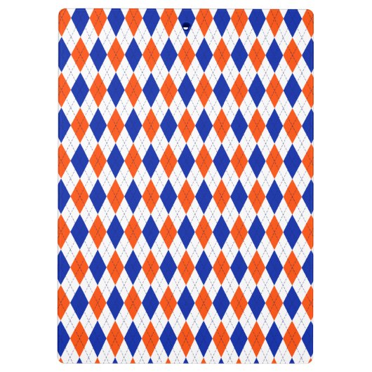 オレンジと青のダイヤ名門私立校風のモンドのパタアーガイルーン クリップボード (裏面)