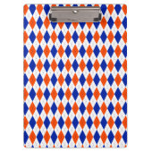 オレンジと青のダイヤ名門私立校風のモンドのパタアーガイルーン クリップボード (正面)