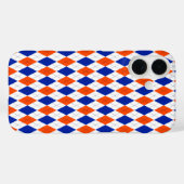 オレンジと青のダイヤ名門私立校風のモンドのパタアーガイルーン Case-Mate iPhoneケース (裏面 (横))