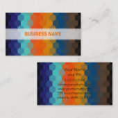 オレンジと青の六角形シームレスパターン2 名刺 (正面/裏面)