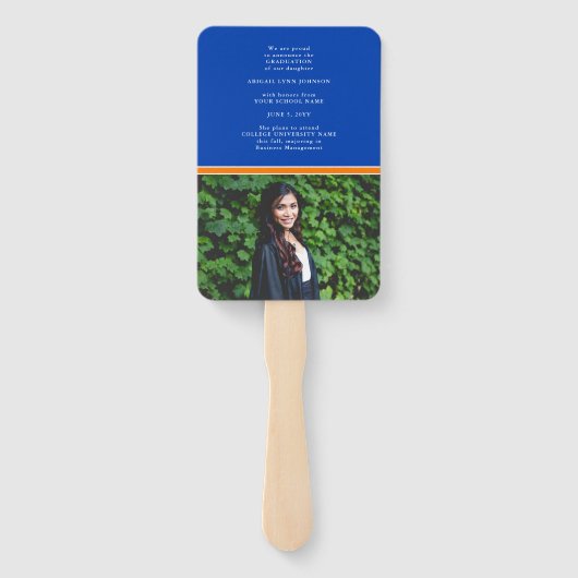 オレンジと青の卒業写真ハンドファン ハンドファン (裏面)