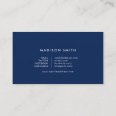 オレンジと青の層状の幾何学的ソーシャルメディア 名刺 (裏面)