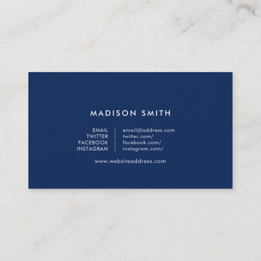 オレンジと青の層状の幾何学的ソーシャルメディア 名刺 (裏面)