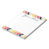 オレンジと青の山形の幾何学的デザイン色 ノートパッド (回転)