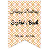 オレンジと青の幾何学的ダイヤモンドパターン壁紙 バンティングフラッグ (第1の旗)