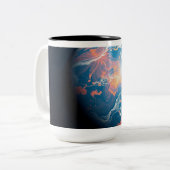 オレンジと青の惑星 ツートーンマグカップ (正面左)