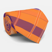 オレンジと青の格子模様のネクタイ ネクタイ (ロール)