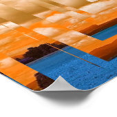 オレンジと青の正方形のポスター14インチx 11インチ ポスター (角)