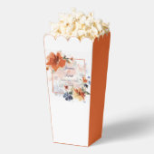 オレンジと青の水色の秋フローラ結婚 フェイバーボックス (はじけた状態)