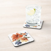 オレンジと青の水色フローラ コースター (右側)