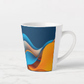 オレンジと青の波 カフェラテマグ (右)