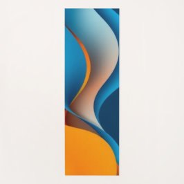 オレンジと青の波 ヨガマット