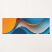 オレンジと青の波 ヨガマット (正面(横))