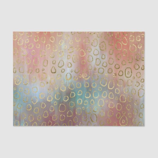 オレンジと青の色相の金ゴールド円が分離する 薄葉紙 (正面)