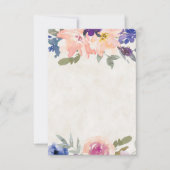 オレンジと青の花柄のウェディング予算テンプレート 招待状 (正面)