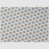 オレンジと青の花柄 薄葉紙 (正面)