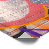 オレンジと青の落書き ポスター (角)