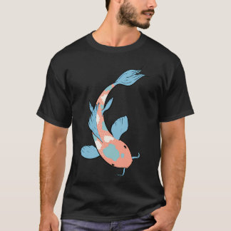 オレンジと青の鯉 Tシャツ